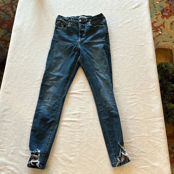 Good American GOOD WAIST HIGH RISE SKINNY JEANS GW067T Size 06/28 Inseam 29" - Picture 1 of 6